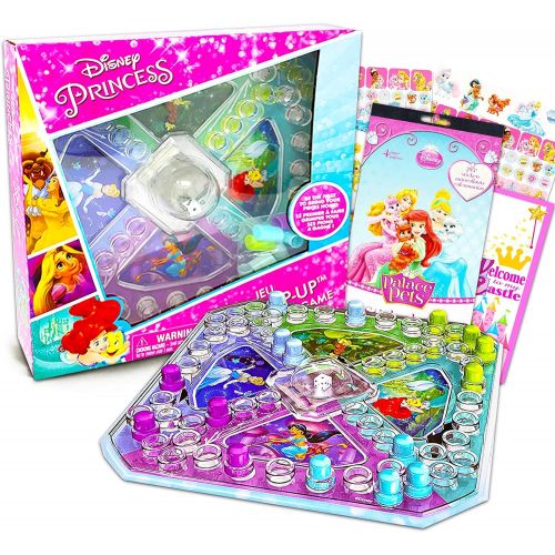 디즈니 Disney Studio Disney Princess Pop Up Game ~ 3 Pc Bundle with Disney Princess Board Game for Kids with Pop Up Dice, Palace Pets Stickers, and Door Hanger (Princess Party Favors)