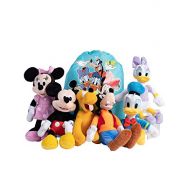 Disney 11 Plush Mickey Minnie Mouse Donald Daisy Goofy Pluto 6 Pack & Bag
