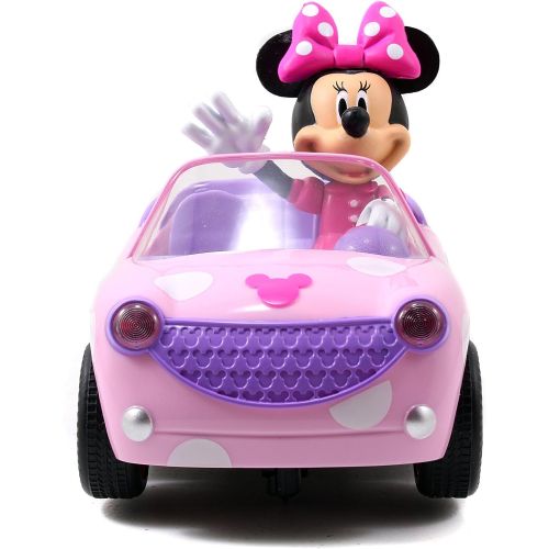 디즈니 Disney Junior Minnie Mouse Roadster RC Car with Polka Dots, 27 MHz, Pink with White Polka Dots, Standard (97161)
