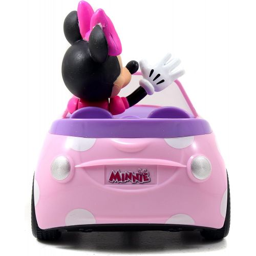 디즈니 Disney Junior Minnie Mouse Roadster RC Car with Polka Dots, 27 MHz, Pink with White Polka Dots, Standard (97161)