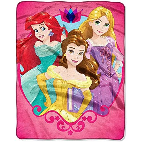 디즈니 Disney Princess Ariel Mermaid Rapunzel Throw Silk Touch Blanket 40 x 50
