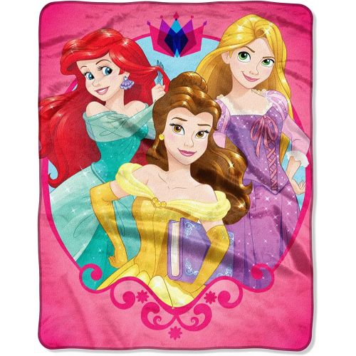 디즈니 Disney Princess Ariel Mermaid Rapunzel Throw Silk Touch Blanket 40 x 50