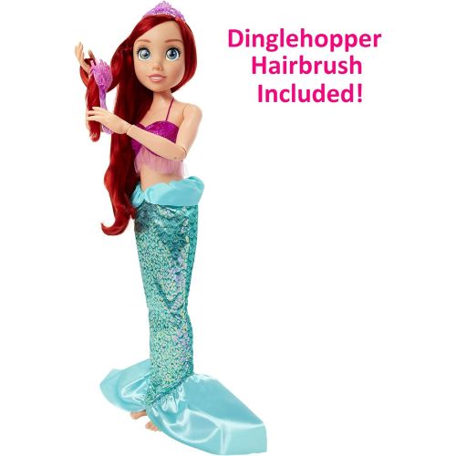 디즈니 Disney Princess Ariel Doll My Size 32 Tall Playdate Ariel Doll with Long Flowing Hair & Dinglehopper Hairbrush Disneys The Little Mermaid 30 Year Anniversary