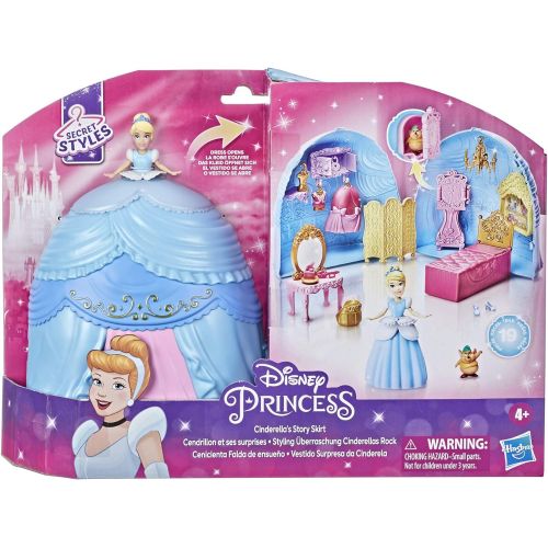 디즈니 Disney Princess Secret Styles Cinderella Story Skirt, Playset with Doll, Furniture, and Extra Fashions, Toy for Girls 4 Years Old and Up