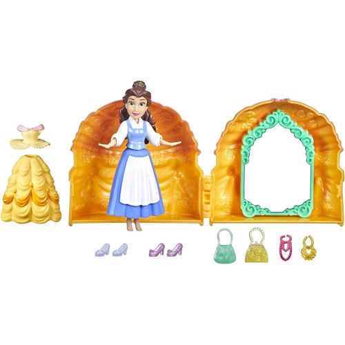 디즈니 Disney Princess Secret Styles Fashion Surprise Belle, Mini Doll Playset with Extra Clothes and Accessories, Toy for Girls 4 and Up