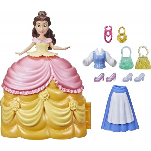 디즈니 Disney Princess Secret Styles Fashion Surprise Belle, Mini Doll Playset with Extra Clothes and Accessories, Toy for Girls 4 and Up