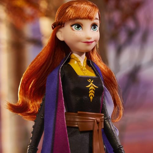 디즈니 Disney Frozen 2 Frozen Shimmer Anna Fashion Doll, Skirt, Shoes, and Long Red Hair, Toy for Kids 3 Years Old and Up , Black