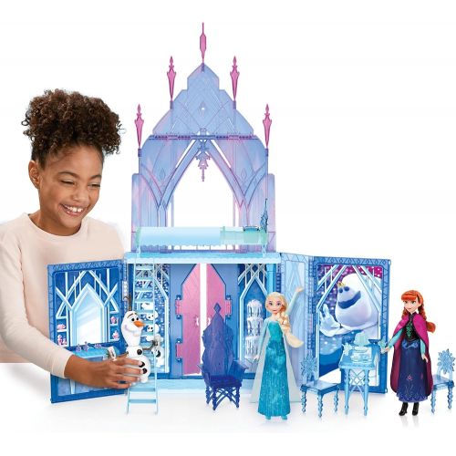 디즈니 Disney Frozen 2 Elsas Fold and Go Ice Palace, Castle Playset, Toy for Kids Ages 3 and Up