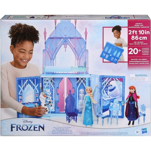 디즈니 Disney Frozen 2 Elsas Fold and Go Ice Palace, Castle Playset, Toy for Kids Ages 3 and Up