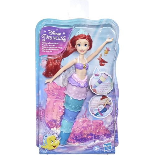 디즈니 Disney Princess Rainbow Reveal Ariel, Color Change Doll, Water Toy Inspired by The Disney’s The Little Mermaid, for Girls 3 and Up