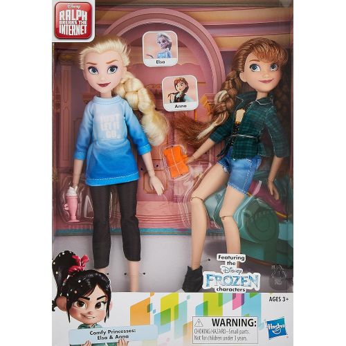 디즈니 Disney Princess Ralph Breaks The Internet Movie Dolls, Elsa & Anna Dolls with Comfy Clothes & Accessories