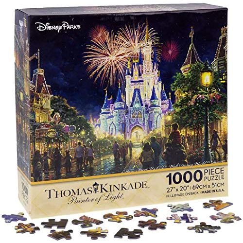디즈니 Walt Disney World Thomas Kinkade Main Street U.S.A. Fireworks 27x20 1000 Piece Puzzle