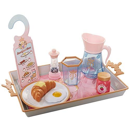 디즈니 Disney Princess Style Collection Room Service Breakfast Food Kitchen Pretend Play Toys for Kids Includes Serving Tray, Plate Cover, Pitcher & More