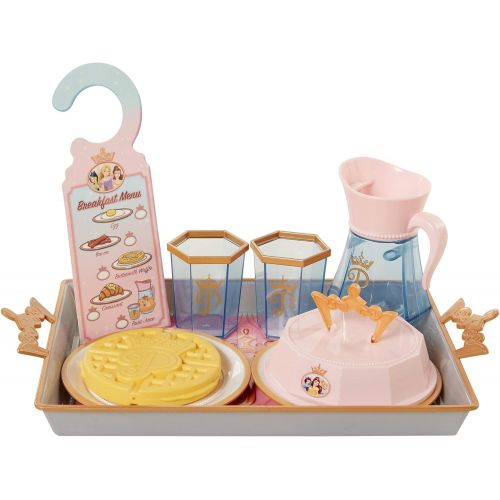 디즈니 Disney Princess Style Collection Room Service Breakfast Food Kitchen Pretend Play Toys for Kids Includes Serving Tray, Plate Cover, Pitcher & More