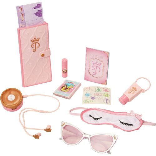 디즈니 Disney Princess Travel Suitcase Play Set for Girls with Luggage Tag by Style Collection, 17 Pretend Play Accessoriespiece Including Travel Passport! for Ages 3+