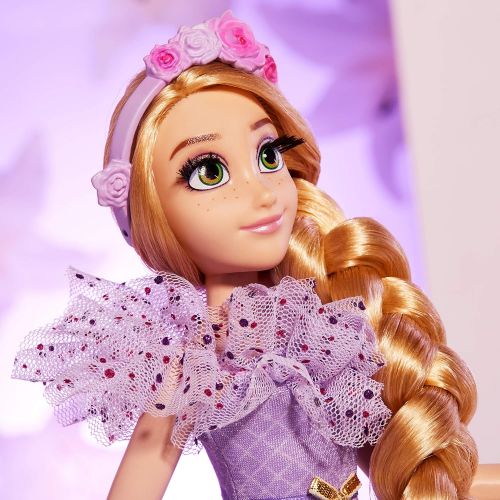 디즈니 Disney Princess Style Series Rapunzel Fashion Doll, Contemporary Style Dress with Headband, Purse, and Shoes, Toy for Girls 6 and Up