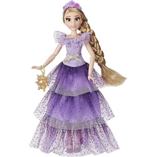 디즈니 Disney Princess Style Series Rapunzel Fashion Doll, Contemporary Style Dress with Headband, Purse, and Shoes, Toy for Girls 6 and Up