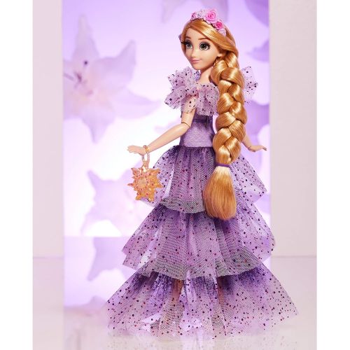 디즈니 Disney Princess Style Series Rapunzel Fashion Doll, Contemporary Style Dress with Headband, Purse, and Shoes, Toy for Girls 6 and Up