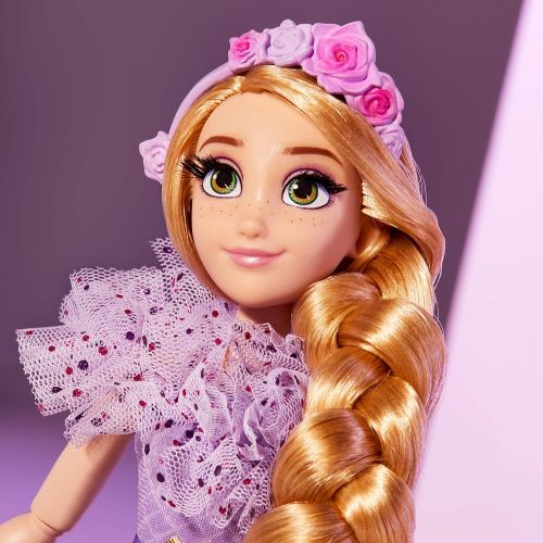 디즈니 Disney Princess Style Series Rapunzel Fashion Doll, Contemporary Style Dress with Headband, Purse, and Shoes, Toy for Girls 6 and Up