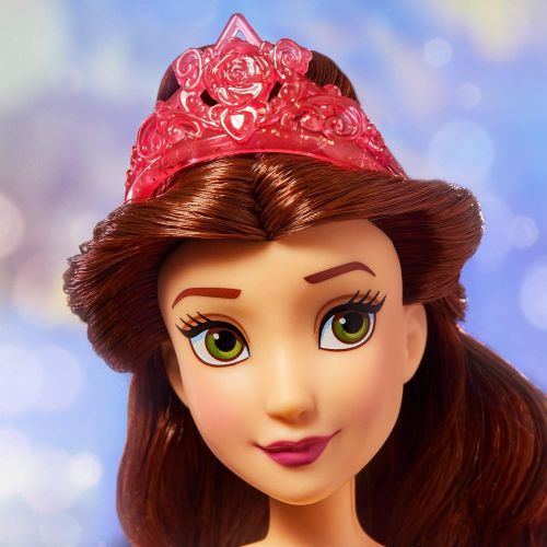 디즈니 Disney Princess Royal Shimmer Belle Doll, Fashion Doll with Skirt and Accessories, Toy for Kids Ages 3 and Up , Yellow