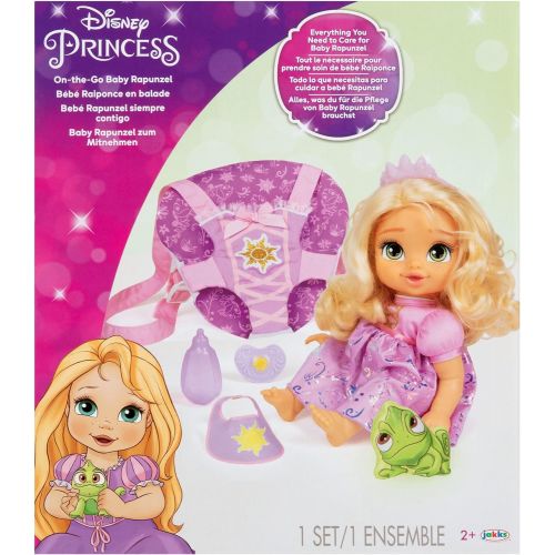 디즈니 Disney Princess Rapunzel Baby Doll Deluxe with Tiara, Carrier, Plush Friend, Pacifier, Bib & Baby Bottle [Amazon Exclusive]