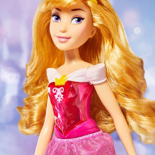 디즈니 Disney Princess Royal Shimmer Aurora Doll, Fashion Doll with Skirt and Accessories, Toy for Kids Ages 3 and Up , Pink