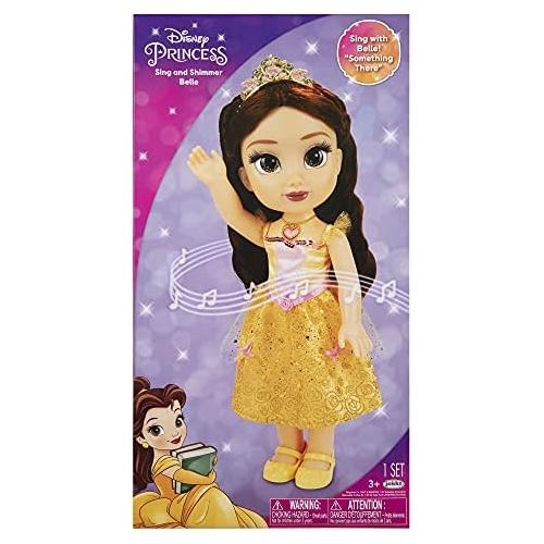 디즈니 Disney Princess Belle Doll Sing & Shimmer Toddler Doll, Sings Something There [Amazon Exclusive]