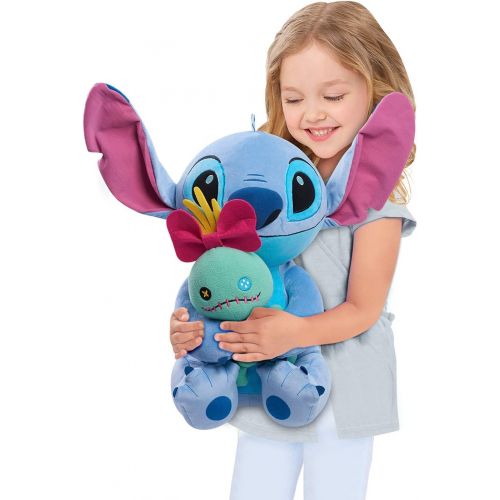 디즈니 Disney Classics 23 Inch Jumbo Plush with Lil Friend, Stitch & Scrump from Lilo & Stitch, Stuffed Animal, Alien, Amazon Exclusive, by Just Play