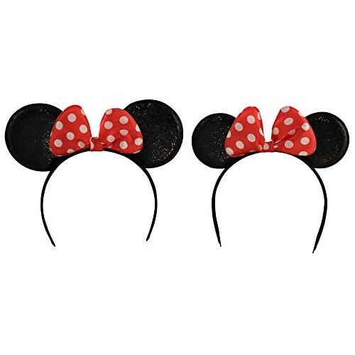 디즈니 Disney Minnie Mouse Ears, Set of 2 Headbands for Mommy and Me, Matching for Adult and Little Girl