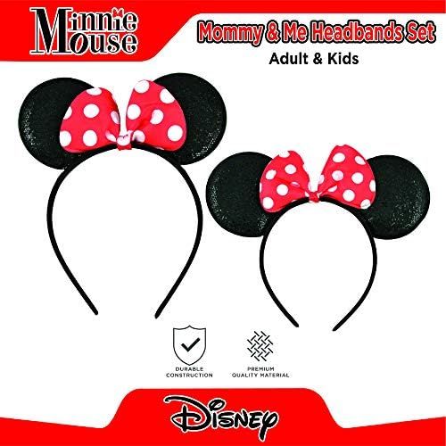 디즈니 Disney Minnie Mouse Ears, Set of 2 Headbands for Mommy and Me, Matching for Adult and Little Girl