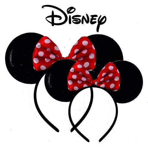 디즈니 Disney Minnie Mouse Ears, Set of 2 Headbands for Mommy and Me, Matching for Adult and Little Girl