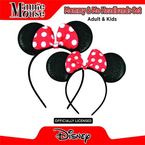 디즈니 Disney Minnie Mouse Ears, Set of 2 Headbands for Mommy and Me, Matching for Adult and Little Girl