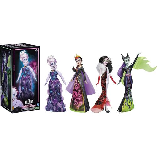디즈니 Disney Princess Disney Villains Black and Brights Collection, Fashion Doll 4 Pack, Disney Villains Toy for Kids 5 Years Old and Up (Amazon Exclusive)
