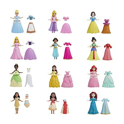 디즈니 Disney Princess Secret Styles Royal Ball Collection, 12 Small Dolls with Dresses, Toy for Girls Ages 4 Years and Up