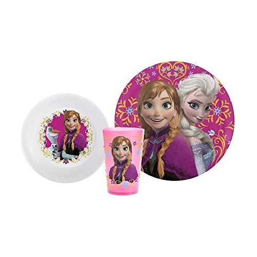 디즈니 Disney Frozen Mealtime Set With Plastic Plate/Bowl and Cup