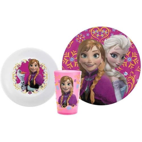 디즈니 Disney Frozen Mealtime Set With Plastic Plate/Bowl and Cup