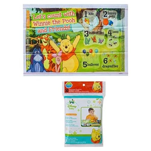 디즈니 Disney Winnie The Pooh Table Topper Disposable Stick-on Placements in Reusable Package, Gender Neutral Design