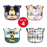 Disney Mickey Mouse 4Count Easy Wipe Toddler Bib with Crumb Catcher