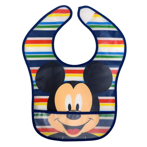 디즈니 Disney Mickey Mouse 4Count Easy Wipe Toddler Bib with Crumb Catcher