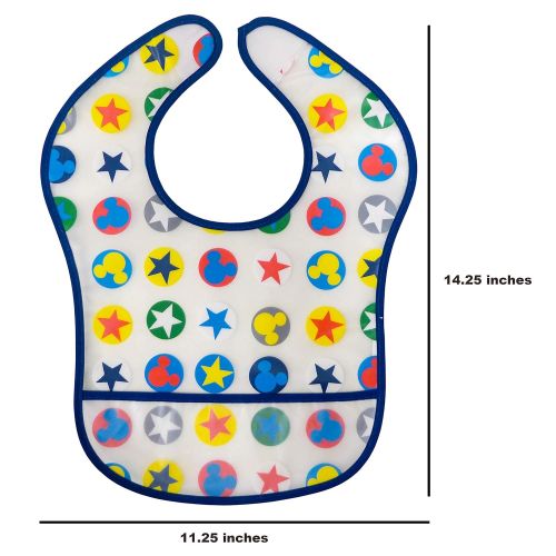 디즈니 Disney Mickey Mouse 4Count Easy Wipe Toddler Bib with Crumb Catcher