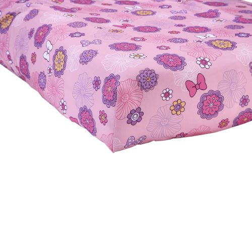 디즈니 Disney 4 Piece Minnies Fluttery Friends Toddler Bedding Set, Lavender