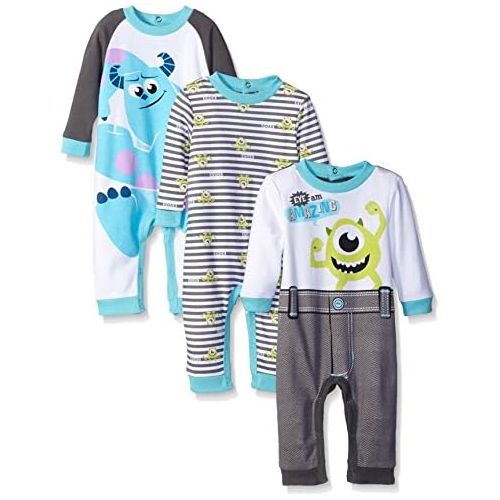 디즈니 Disney Baby Boys Monsters Inc Mike and Sully 3 Pack Coveralls