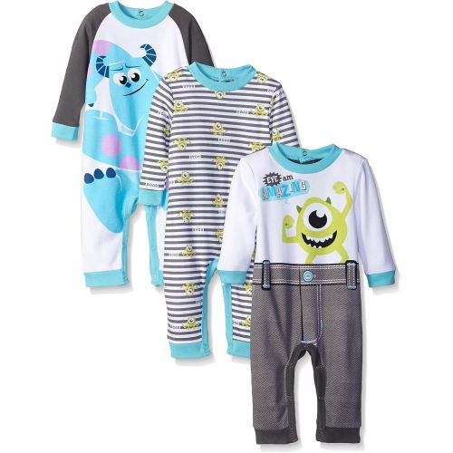 디즈니 Disney Baby Boys Monsters Inc Mike and Sully 3 Pack Coveralls