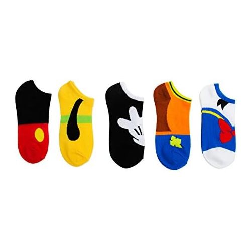 디즈니 Disney womens Disney Classic 5-pack No Show Socks