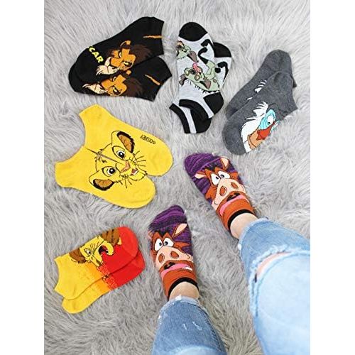 디즈니 Disney The Lion King Boys Girls Teen Adults 6 pack Socks Set (9-11 Womens (Shoe: 4-10), Gold/Multi)