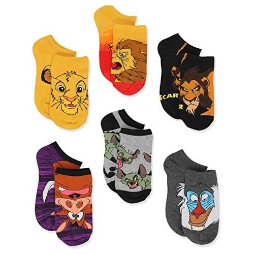 디즈니 Disney The Lion King Boys Girls Teen Adults 6 pack Socks Set (9-11 Womens (Shoe: 4-10), Gold/Multi)