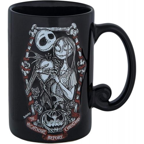 디즈니 Disney Parks Nightmare Before Christmas Jack Sally Romantic Ceramic Mug 12 ounce Halloween