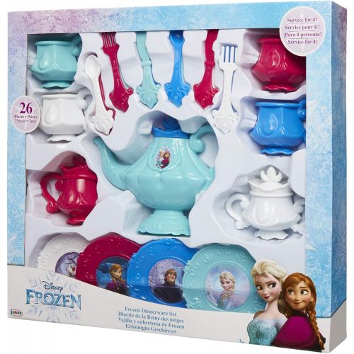 디즈니 Disney Frozen 26 Piece Dinnerware Tea Set: Kitchen & Dining
