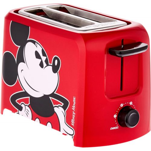 디즈니 Disney DCM-21 Mickey Mouse 2 Slice Toaster, Red/Black, 1