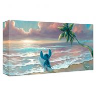 Disney Stitch Waiting for Waves Gicle on Canvas by Rob Kaz